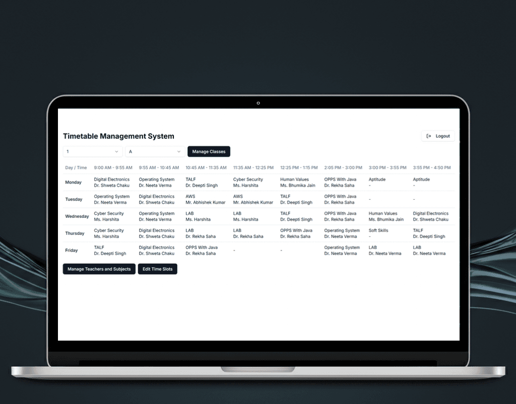 Timetable Management System